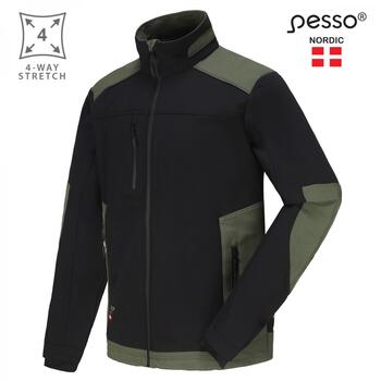 Pesso Jaka Titan Flexpro DS125Z-M, 4-virzienu elastīgs, 280 g/m², melns/zaļš, M (DS125Z-M)