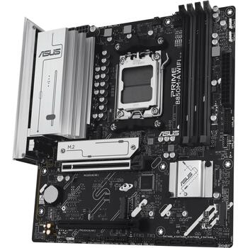 Asus Mātesplate PRIME B850M-A WIFI, AMD muciņa AM5, DDR5, 256 GB, 4 DIMM, 2.5 GbE, Wi-Fi 6E, 7.1 audio, RAID 0/1/5/10 (PRIME B850M-A WIFI)