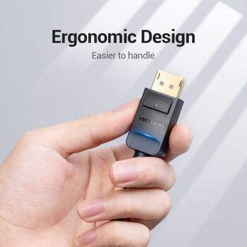 Vention Кабель DP на VGA 2M HBLBH, 2м, 1080p, прямой разъем, двойная защита (HBLBH)
