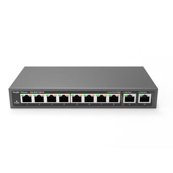 Ruijie RG-ES110D-P 8-портовый PoE+ коммутатор, 10/100Mbps, 6кВ, 5.6Gbps, 110W, черный (RG-ES110D-P)