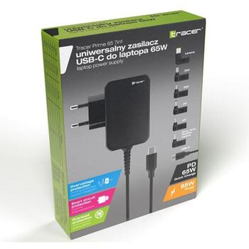Tracer Зарядное устройство для ноутбука Prime 65W Универсальное 7в1 TRAAKN47202, 65W, USB-C, сетевое использование (TRAAKN47202)