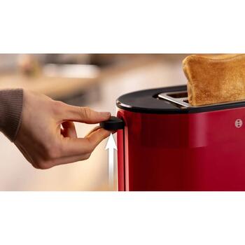 Bosch Tosteris MyMoment TAT2M124, 950 W, 2, sarkana, plastmasa, atkausēšanas funkcija, automātiskā izslēgšanās (TAT2M124)