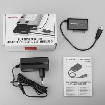 Axagon USB 3.0 - SATA 6G адаптер ADSA-FP3, 22 см кабель, блок питания (ADSA-FP3)