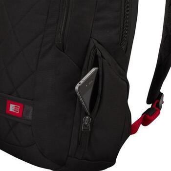 Case Logic Mugursoma DLBP114 BLACK, 12.69l, 35.8cm, poliesters, melna, pret skrāpējumiem, sānu kabata (DLBP114 BLACK)