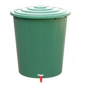 Stefanplast Бочка для воды 2144317, 310л, Ø80x93см, пластик, с крышкой и краном (2144317)