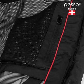Pesso Ziemas jaka Helsinki HELSINKI_J-3XL, 3XL, melna, 5000mm, 3000g/m²24h, vēja necaurlaidīga, noņemama kapuce (HELSINKI_J-3XL)