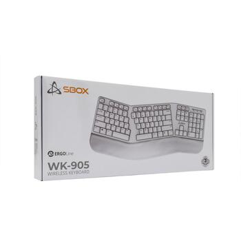 Sbox Беспроводная клавиатура WK-905-US, 2,4 GHz RF, 104/105 клавиш, мембрана, бежевый (WK-905-US)