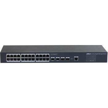 Dahua SG4028 управляемый коммутатор, 26 гигабитных Ethernet портов, 56 Gbit/s, 12 V, поддержка VLAN, IGMP snooping, STP, RSTP, QoS (SG4028)