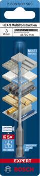 Univ. urbis MultiConstr. HEX-9, 3x45x90 mm, Triecienurbjmašīnām/triecienskrūvgriežiem, urbjmašīnām/skrūvgriežiem, tiecienskrūvgriežiem EXPERT HEX-9 MULTI CONSTRUCTION URBIS, 2608900569, BOSCH (2608900569)