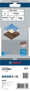 Slīplente kokam 75x457,K120, 3 gab., Lentes slīpmašīnām PRO X440 SLĪPLENTA, 2608606036, BOSCH (2608606036)