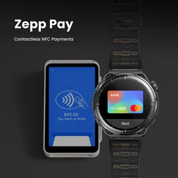 Amazfit умные часы Balance 3 W2677GL4N, 1,5-дюймовый AMOLED, 480x480 пикселей, 64 ГБ, 658 мАч, 21 день, 10 ATM, титан, черный (W2677GL4N)