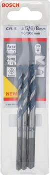 Blue Granite Turbo CYL-5 kompl. 5/6/8 mm, Urbjmašīnām/skrūvgriežiem, triecienurbjmašīnām/triecienskrūvgriežiem CYL-5 URBJU KOMPLEKTS, ROBUST LINE, 5 PIEDERUMI, 2608588164, BOSCH (2608588164)