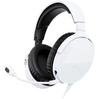 HyperX Cloud Stinger 3 spēļu austiņas BS1T6AA, 50 mm, vads, balts, slēgts, binaurāls, circumaural, galvas lente, boom mikrofons (BS1T6AA)
