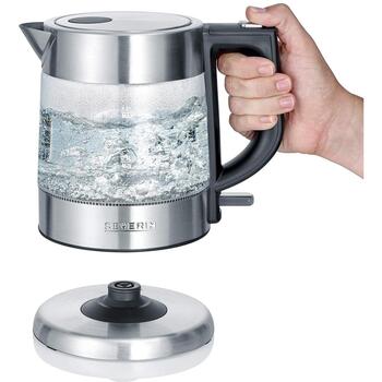 Severin Чайник WK 3468, 2200 W, 1 L, Стекло, Нержавеющая сталь, Автоматическое отключение, 360° Поворотная база (WK 3468)