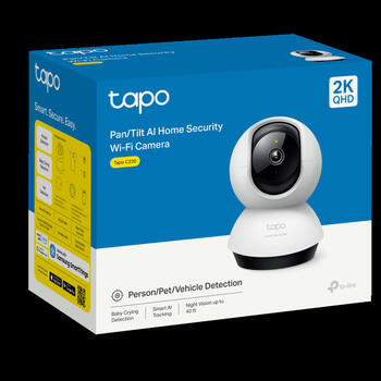 Tapo C220 Pan/Tilt AI камера безопасности Wi-Fi, TP-Link, Tapo C220, 4 MP, 4mm/F2.0, H.264, Micro SD до 512GB (TAPOC220)