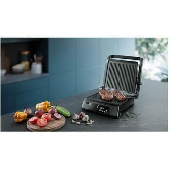 Philips Электрический гриль HD6307/70 2200 Вт, 180° раскладывающийся, съемные пластины, датчик температуры (HD6307/70)