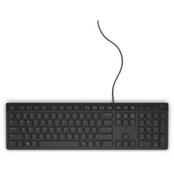 Dell Клавиатура KB216 580-ADGR, USB, черный, QWERTY, русский, полноразмерная, горячие клавиши, тихая (580-ADGR)