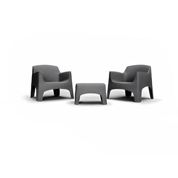 Bica Комплект садовой мебели Ibiza Terrace 162214, серый, 2 кресла 80x74x71 см, стол 58x38x35 см, полипропилен, складной (162214)