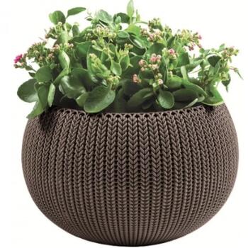 Keter Cozy M karināmais puķu pods 29202379507, 36x36x22,5 cm, 1,10 kg, ar piekāršanas komplektu, brūns (29202379507)