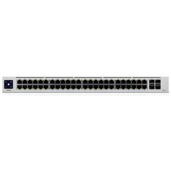 Ubiquiti Коммутатор USW-48-POE, 48x10/100/1000 Mbps, 32xPoE+, 4xSFP, 100-240V, -5-40°C, нержавеющая сталь (USW-48-POE)