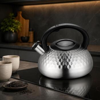 Brock MWK 004 La Cuisinette чайник, 2,5 л, 3 л, нержавеющая сталь, для индукции, со свистком (MWK 004)
