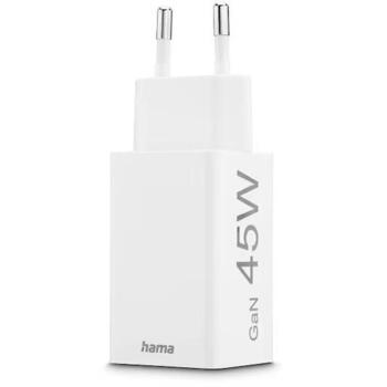 Hama 00201993 GaN зарядное устройство, 45W, 1xUSB-C, 1xUSB-A, PD/QC 3.0, белый (00201993)