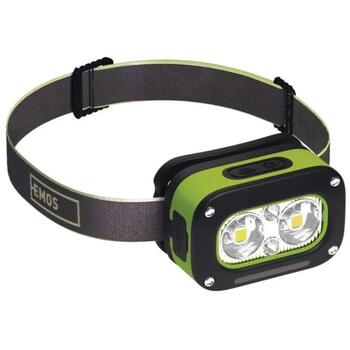 Emos LED налобный фонарь P3545, 175 лм, 50 м, Li-pol 800 мАч, 3x LED, 5 режимов, USB-C, ударопрочный, водонепроницаемый (P3545)