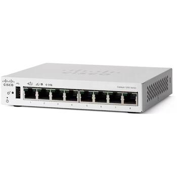 Cisco коммутатор C1200-8T-D, 8x 10/100/1000, настольный коммутатор, без вентилятора (C1200-8T-D)