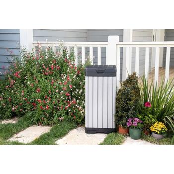 Keter Rockford Refuse Bin 125L серый 29205944, 125L, 41x41x87,4см, Duotech, устойчив к УФ, двойная крышка (29205944)