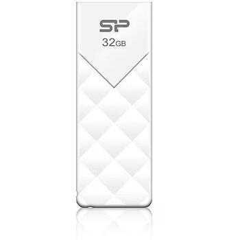 Silicon Power USB флеш-накопитель Ultima U03 SP032GBUF2U03V1W, 32 ГБ, USB 2.0, белый, выдвижной разъем, светодиодный индикатор (SP032GBUF2U03V1W)