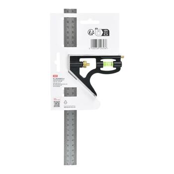 Kreator комбинированный угольник KRTH70601, 300мм, с уровнем, 45°, 90°, с чертилкой (KRTH70601)