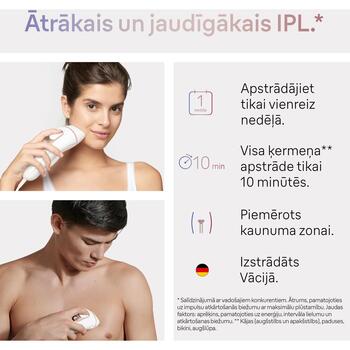 Braun IPL fotoepilators PL7147 Skin i-expert, 10 līmeņi, 400000 zibspuldzes, 3 režīmi, ādas toņa sensors, sejas uzlikts (PL7147)