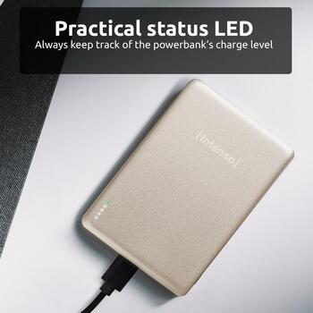Intenso Power Bank 7344021 5000 мАч, 15 Вт беспроводная зарядка, 20 Вт USB-C PD, совместим с MagSafe, шампанское (7344021)
