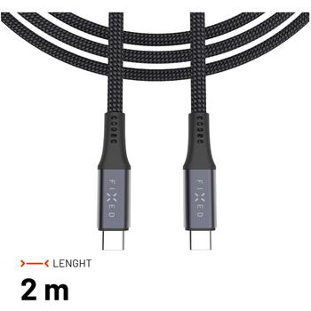 Fixed Braided Cable USB-C/USB-C, 2m, USB4 gen2 20Gbps, 4K 60Hz, 240W | FIXDBP-CC2-GR (FIXDBP-CC2-GR)
