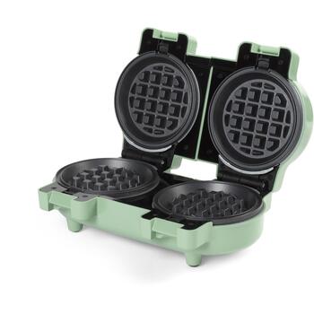 Giles & Posner Vafeļu panna EK5922GSGRVDE, 1100W, 11.5cm, 2 vafeles, uzsilst 2 minūtēs, nepiedegošs pārklājums (EK5922GSGRVDE)
