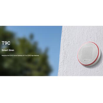 Ezviz CS-T9C умная уличная сирена, 90–105dB, Zigbee 3.0, Apple HomeKit, IP54, белый (CS-T9C)