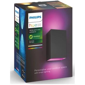 Philips Hue уличный настенный светильник Resonate 8718696174388, 8Вт, IP44, 1180лм, 2000-6500K, LED, черный, Bluetooth, Zigbee (8718696174388)