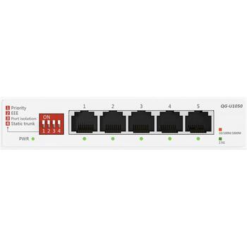 Asus QG-U1050 коммутатор, 90IG09Z0-MO3B00, 5x2,5GBase-T, белый, управление потоком, поддержка Jumbo кадров, изоляция портов (90IG09Z0-MO3B00)