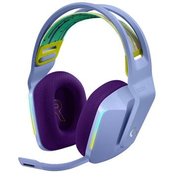 Logitech гарнитура G733 981-000890 беспроводная, 20 м, 29 ч работы от аккумулятора, 40 мм динамики, RGB подсветка, 39 Ω (981-000890)