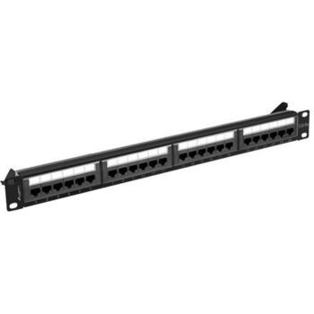 Lanberg Патч-панель 24 порта 1U PPUA-1024-B, 24 RJ-45, 1U, CAT 6a, черный, IDC/LSA разъемы (PPUA-1024-B)