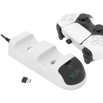 White Shark Uzlādes stacija TAKEDOWN, 2x600mA, USB Type C, 80cm, LED indikators (TAKEDOWN)