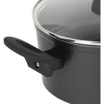 Russell Hobbs Перламутровая кастрюля RH01712EU, 20см, алюминий, матовый серый, 10см, с крышкой, можно мыть в посудомоечной машине (RH01712EU)
