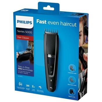 Philips Триммер для бороды и волос HC5632/15, 28 длины, точность 1 мм, беспроводной, моющийся (HC5632/15)