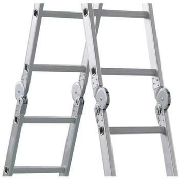 Ecomax Universālās kāpnes Silver PRO EML0002 EMX, 4x4 pakāpieni, 150kg, 2,26m, 4,65m, 1,23m, alumīnija, EN131 (EML0002&EMX)