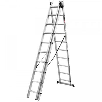 Ecomax Kombinētās kāpnes EML0202 EMX, 3x10 pakāpieni, 2,83/6,80m, 150kg, alumīnija, EN131 (EML0202&EMX)