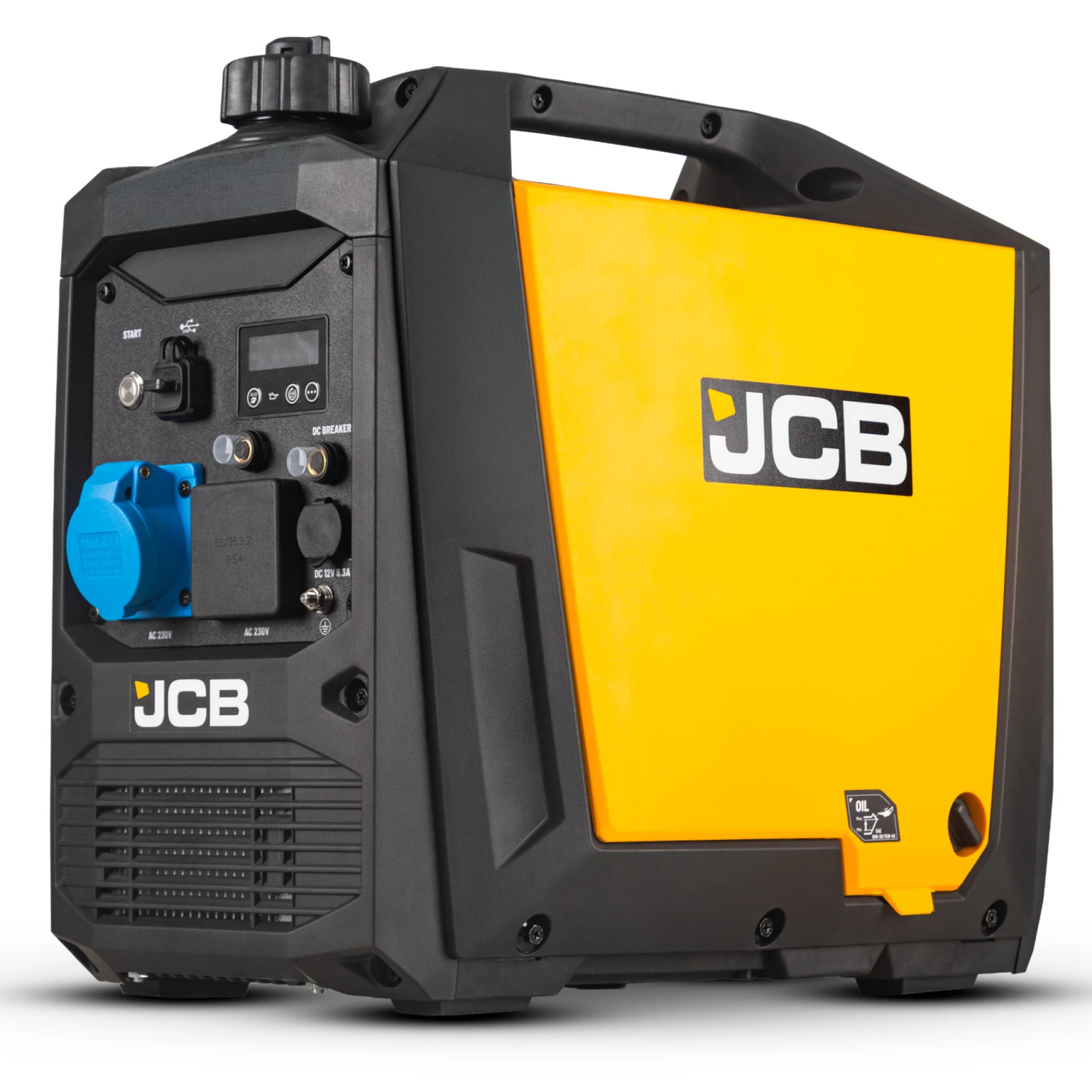 JCB JCB-IG3500E invertora benzīna ģenerators elektroapgādei 3400W 230V 149cm³ elektriskais starts Pure Sine Wave USB USB-C (JCB-IG3500E)