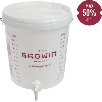 Browin Fermentācijas trauks 340416, 15 L, polipropilēns bez BPA, ar krānu, ar rokturi, ar mērītāju (340416)