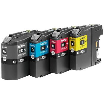Brother чернильный картридж LC127XLVALBP, 4 шт., черный, голубой, пурпурный, желтый, оригинальный, 1200 страниц, струйный (LC127XLVALBP)