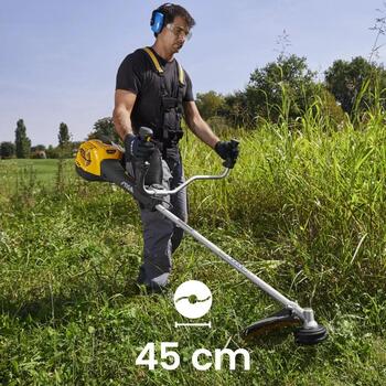 STIGA BC 760 B бензиновый триммер и кусторез для высокой травы кустов и заросших участков 52.8см³ 1.7кВт 45см цифровой дисплей 283524008/ST3 (283524008/ST3)