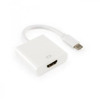 Sbox adapteris AD.HDMI-TYPEC/R, Type-C M uz HDMI F, 4K 30Hz, 10Gbit/s, 0,155m, 24K zelta, balts (AD.HDMI-TYPEC/R)